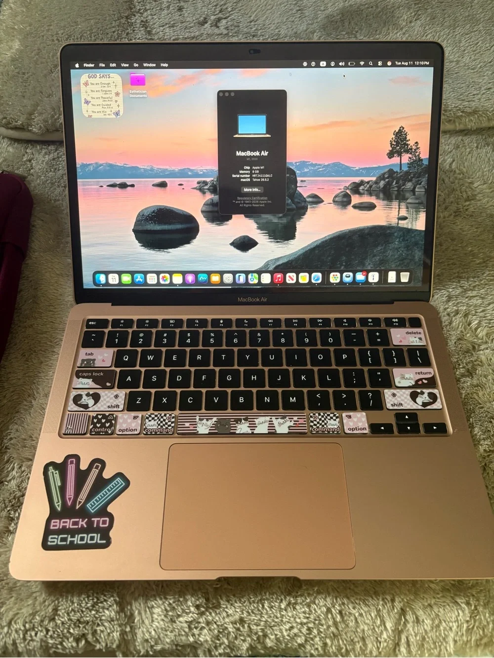 Apple Rose Gold Laptop with Plum Protective Sleeve